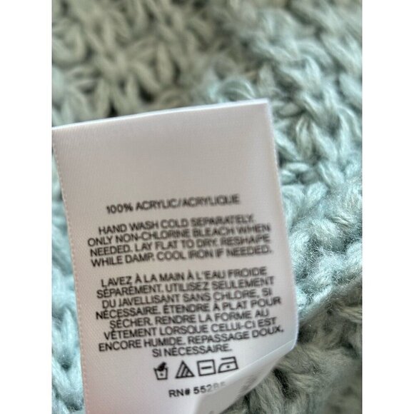 NWT Express Womens Size M Blue Green Open Knit Chunky Cowl Neck Sweater - Picture 6 of 6